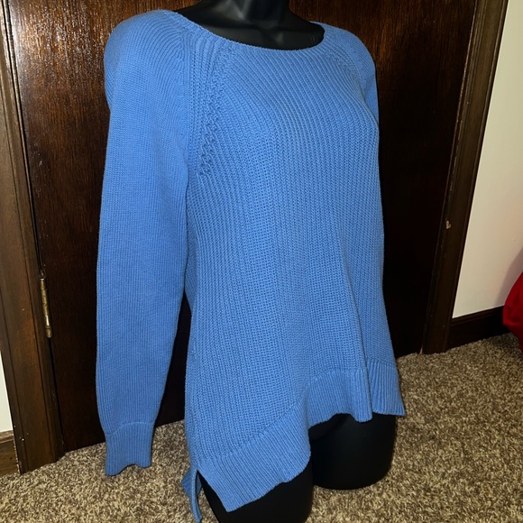 Loft Chunky Knit Blue Pullover Sweater Size S - Picture 5 of 13